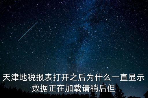 天津地稅報(bào)表打開之后為什么一直顯示數(shù)據(jù)正在加載請稍后但
