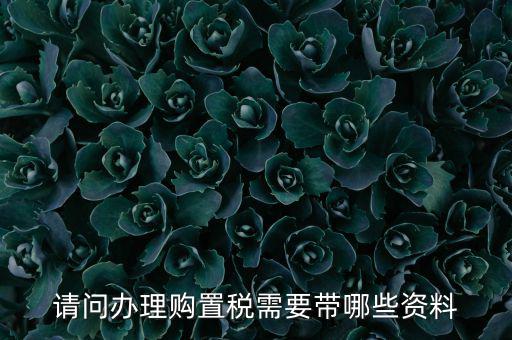 購置稅辦理需要什么，購買車輛購置稅需要哪些手續