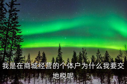 個體戶為什么要交地稅，我是在商城經營的個體戶為什么我要交地稅呢