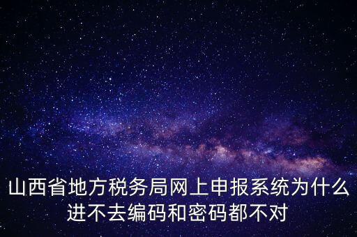山西省地方稅務局網上申報系統為什么進不去編碼和密碼都不對