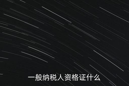 一般納稅人證是什么，請問一般納稅人應有什么證