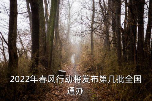 2022年春風行動將發布第幾批全國通辦