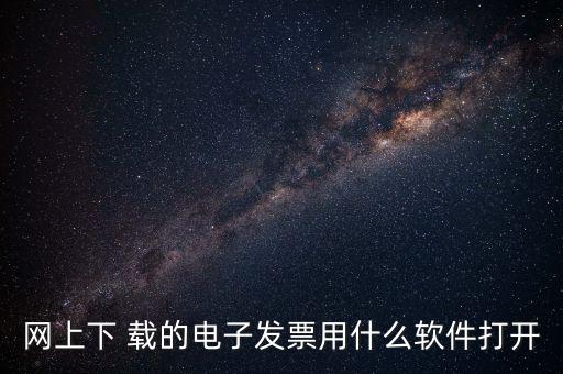 網上下 載的電子發票用什么軟件打開