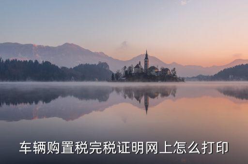 車輛購置稅完稅證明網上怎么打印