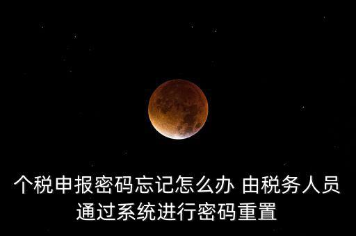 個稅申報密碼忘記怎么辦 由稅務人員通過系統進行密碼重置