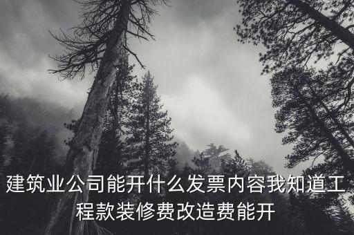 建筑業開票開什么內容，建筑行業需要開些什么票