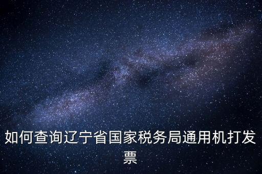 如何查詢遼寧省國家稅務局通用機打發票