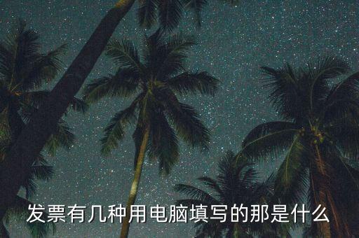 發票有幾種用電腦填寫的那是什么