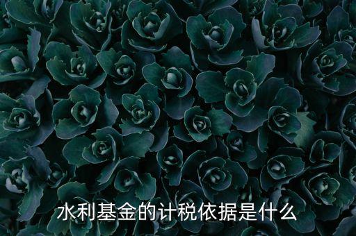 水利基金的計稅依據是什么