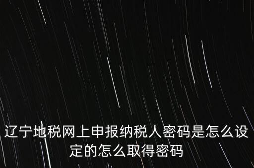 地稅網上自然人申報密碼是什么，地稅申報的用戶名和密碼是什么