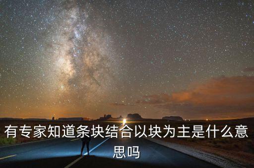 有專家知道條塊結合以塊為主是什么意思嗎