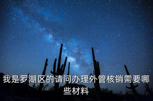 我是羅湖區的請問辦理外管核銷需要哪些材料
