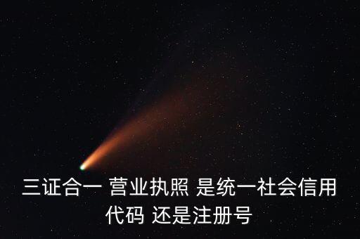 三證合一 營業執照 是統一社會信用代碼 還是注冊號