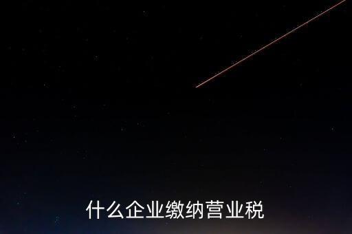 什么企業繳納營業稅