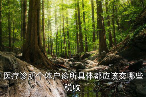 醫(yī)院應(yīng)交什么稅，醫(yī)療診所個(gè)體戶診所具體都應(yīng)該交哪些稅收