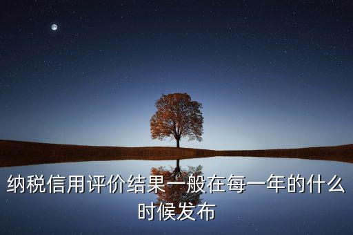納稅信用評價結果一般在每一年的什么時候發布