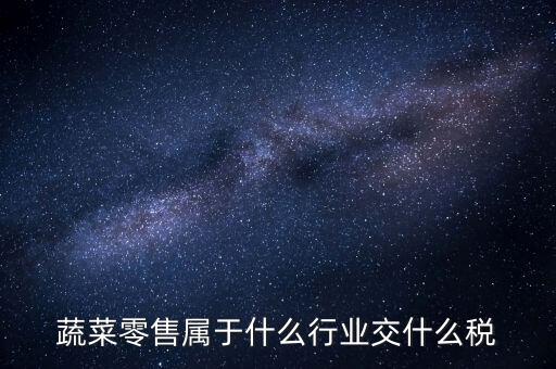 蔬菜零售屬于什么行業交什么稅