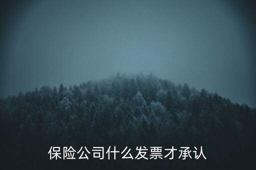 保險公司要什么發票，保險公司什么發票才承認