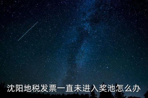 沈陽地稅發票一直未進入獎池怎么辦