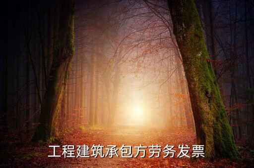 工程建筑承包方勞務發票