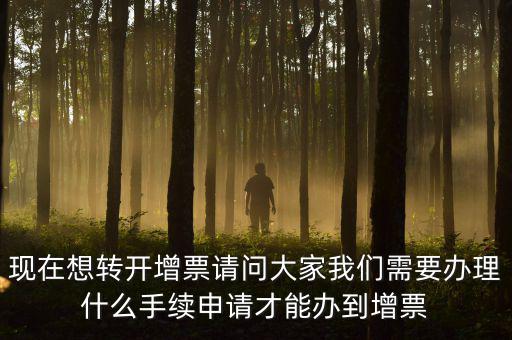 現在想轉開增票請問大家我們需要辦理什么手續申請才能辦到增票