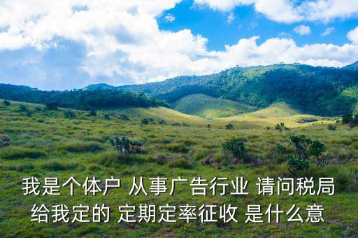 我是個體戶 從事廣告行業 請問稅局給我定的 定期定率征收 是什么意