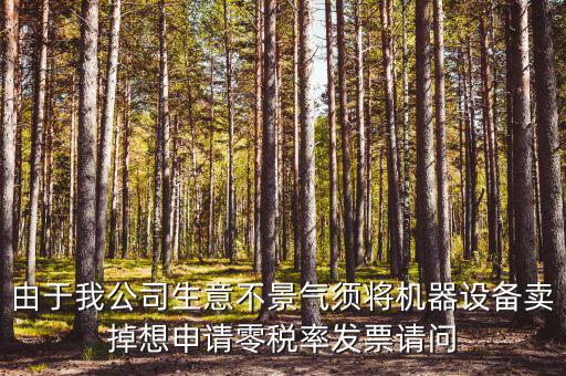 由于我公司生意不景氣須將機器設備賣掉想申請零稅率發票請問