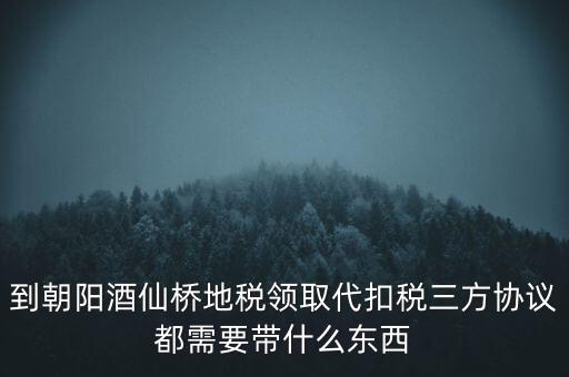 到朝陽酒仙橋地稅領取代扣稅三方協議都需要帶什么東西