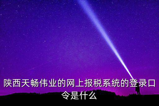 陜西天暢偉業(yè)的網上報稅系統的登錄口令是什么