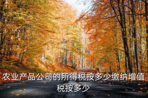 農業產品公司的所得稅按多少繳納增值稅按多少