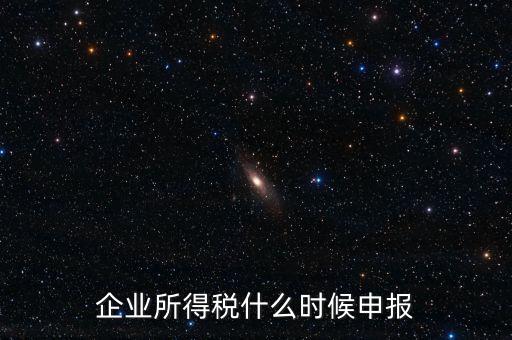 企業所得稅什么時候申報