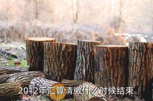2012年匯算清繳什么時候結束