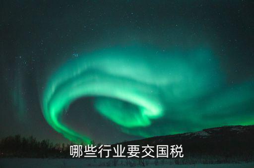 哪些行業要交國稅