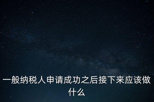 領取完一般納稅人批復后做什么，一般納稅人批后要做什么