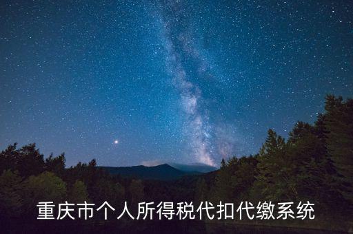 重慶市個人所得稅代扣代繳系統