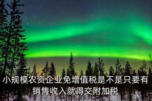 小規模農資企業免增值稅是不是只要有銷售收入就得交附加稅