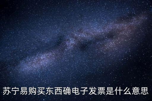 蘇寧易購買東西確電子發票是什么意思