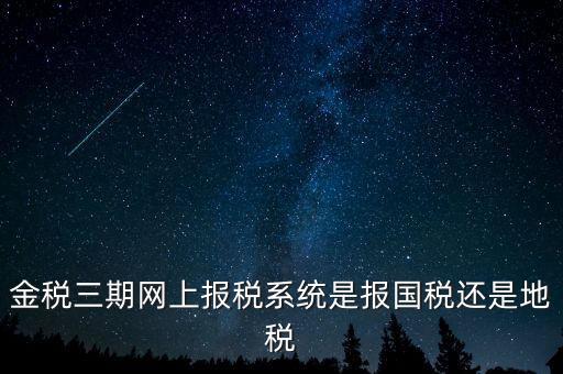 用金稅三期軟件報什么稅，金稅三期網上報稅系統是報國稅還是地稅
