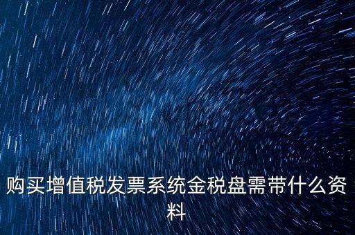 購買增值稅發票系統金稅盤需帶什么資料