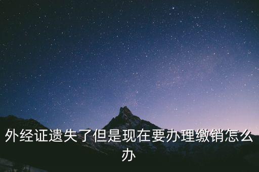 外經證遺失了但是現在要辦理繳銷怎么辦