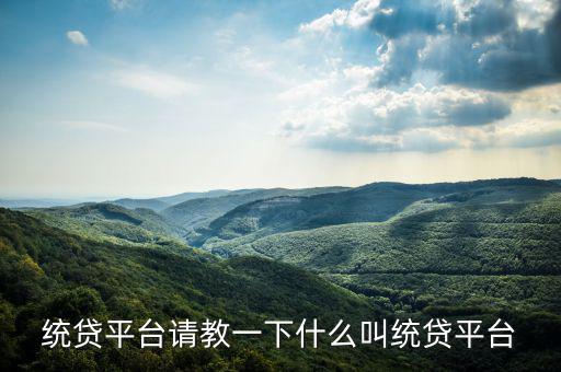 統貸平臺請教一下什么叫統貸平臺