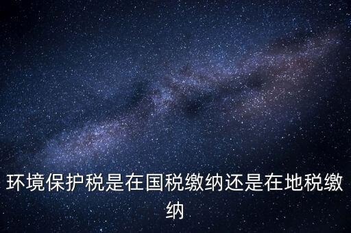 環境保護稅是在國稅繳納還是在地稅繳納