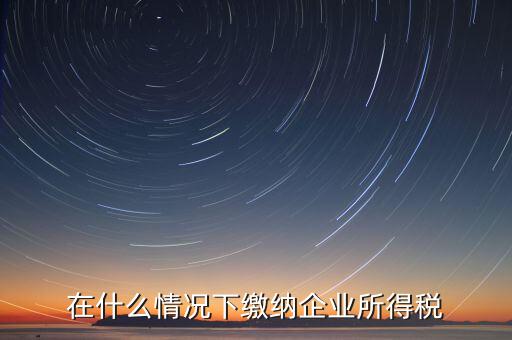 在什么情況下繳納企業所得稅