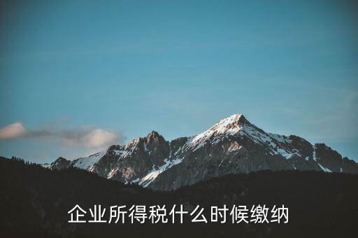 企業所得稅什么時候繳納