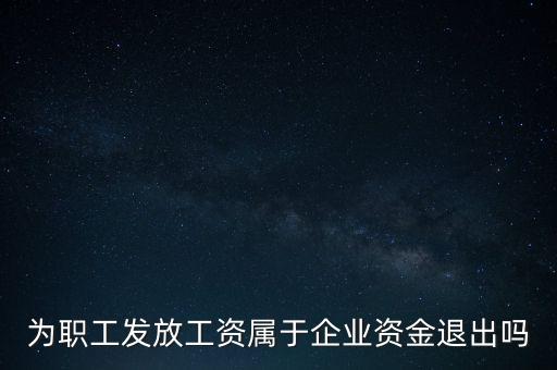 發放工資薪金為什么不 屬于資金退出企業，為何發放職員工資屬于資金運用過程而不屬于資金的退出
