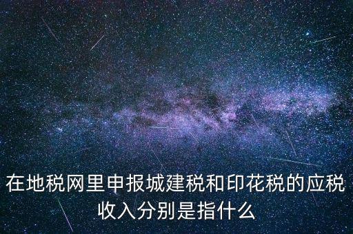 在地稅網里申報城建稅和印花稅的應稅收入分別是指什么