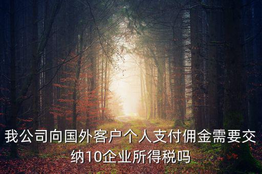 我公司向國外客戶個人支付傭金需要交納10企業所得稅嗎