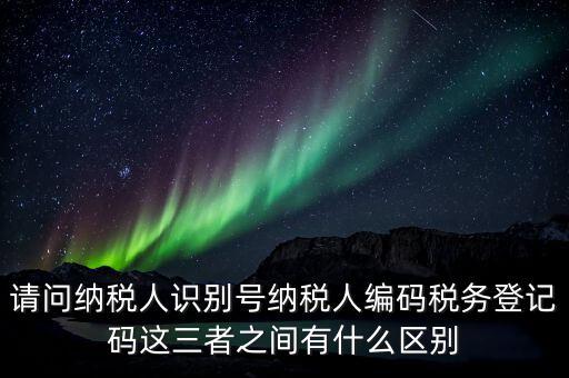 稅收編碼影響什么不同，納稅編碼和稅務登記號碼有什么不同