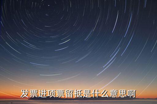 發票進項票留抵是什么意思啊