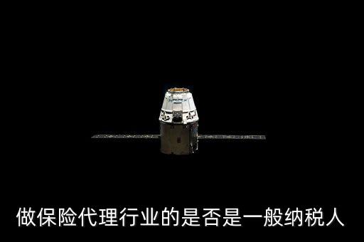 做保險代理行業的是否是一般納稅人